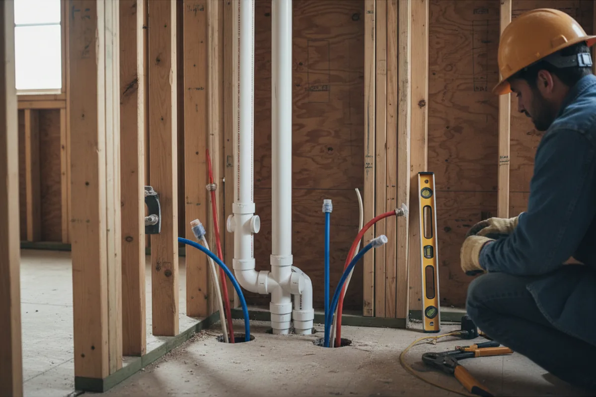 Drain and supply rough-in during Sump Pump Repair in Blountstown