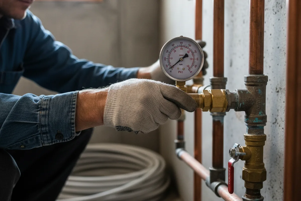 Pressure testing a repaired line during Water Line Repair in Blountstown